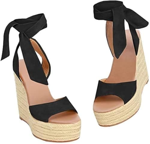 Liyuandian Women's Platform Espadrille Wedges Heel Sandals with Ankle Strap