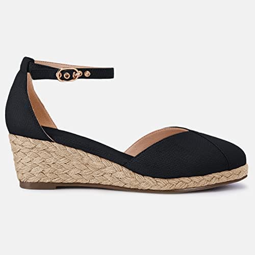 Juliet Holy Women's Closed Toe Platform Ankle Strap Espadrille Wedges