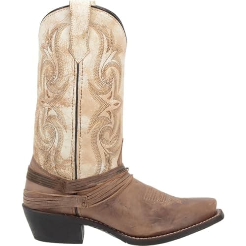 Laredo Women's Myra Embroidered Square Toe Mid Calf Boot - Brown
