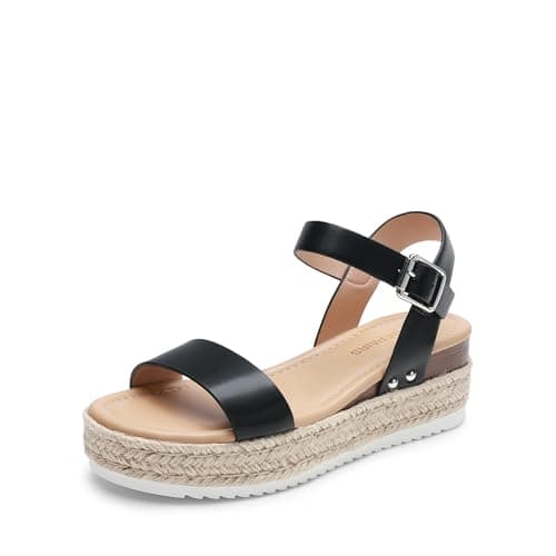 DREAM PAIRS Women's Comfortable Wedge Espadrille Sandals, Open Toe Summer Dress Up Casual