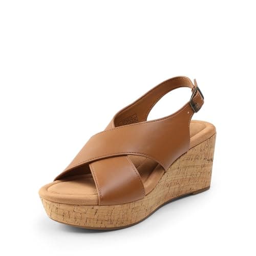 DREAM PAIRS Women's Comfortable Ankle Strap Platform Wedge Sandals