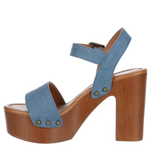 Limelight April Apple Women's Faux Wooden Heeled Platform Sandals