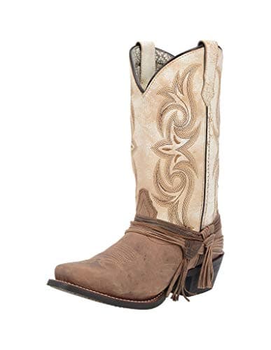 Laredo Women's Myra Embroidered Square Toe Mid Calf Boot - Brown