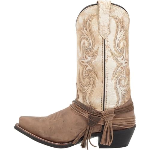 Laredo Women's Myra Embroidered Square Toe Mid Calf Boot - Brown
