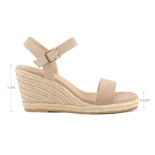 mysoft Women's Platform Espadrille Wedge SandalsCasual Summer Ankle Strap