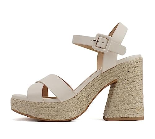 Noble Women's Crisscross Ankle Strap Espadrille Notch Wedge Sandal