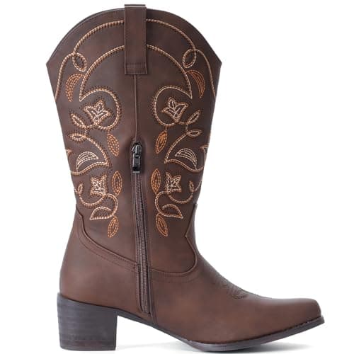 IXU Women's Wide Calf Pointed Toe Western Boots