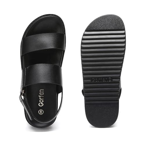 Gorfen Women's Comfortable Open Toe Platform Sandal with Adjustable Strap