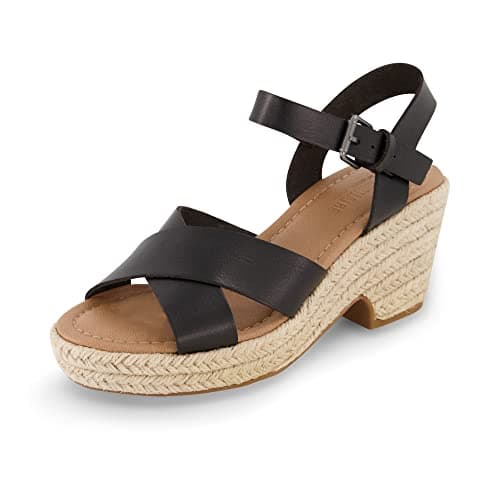 CUSHIONAIRE Women's Robbie Espadrille Wedge Sandal + Memory Foam & Wide Widths
