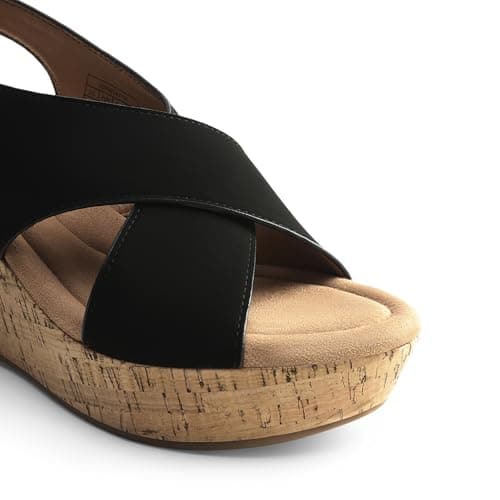DREAM PAIRS Women's Comfortable Ankle Strap Platform Wedge Sandals