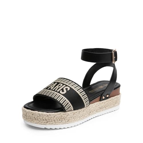 Dream Pairs Women's Comfortable Casual Ankle Strap Espadrille Wedge Shoes