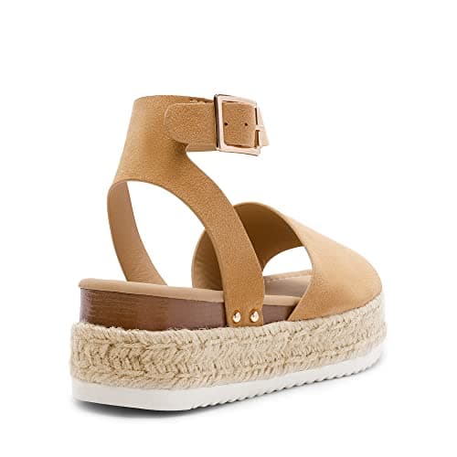 Dream Pairs Women's Comfortable Casual Ankle Strap Espadrille Wedge Shoes