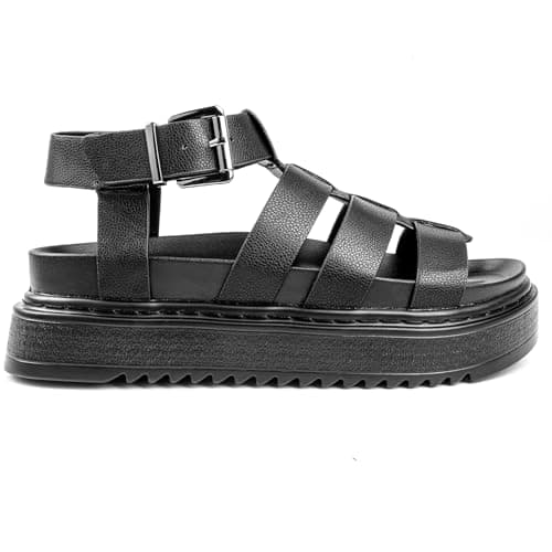 Viapipa Chunky Platform Sandals for Women-Ankle Strap Open Toe Support