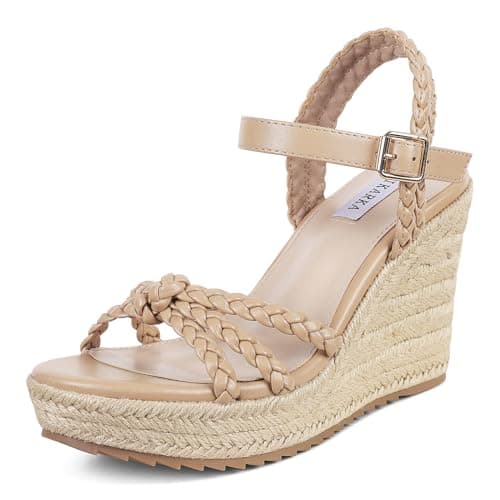 Braided Knot Wedge Espadrille Sandals for Women