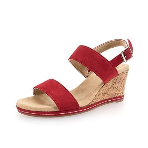 VJH Confort Women's Cork Wedge Sandals with Buckle Strap