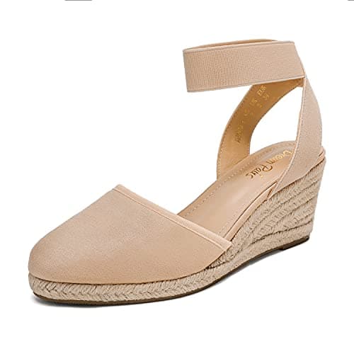 Dream Pairs Women's Elastic Ankle Strap Wedge Sandals