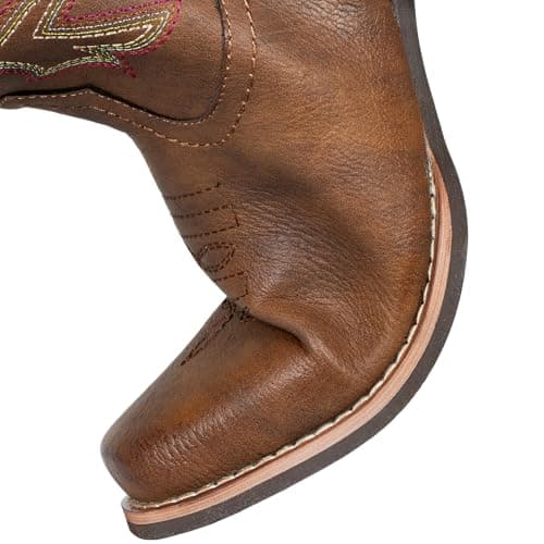SheSole Women's Brown Square Toe Western Cowboy Boots