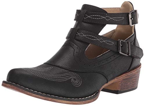Roper Women's Willa Embroidery Casual Snip Toe Ankle Boot - Brown