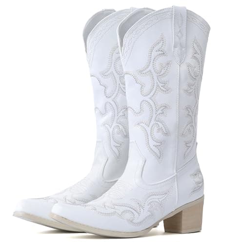 Classical Embroidered Pointy Toe Western Boots for Women