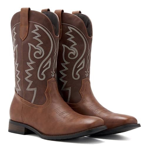 Classic Embroidered Cowboy Boots for Men Durable & Fashionable
