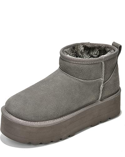 Genuine Suede Leather Ankle Boots for Women - Lightweight Winter Boots