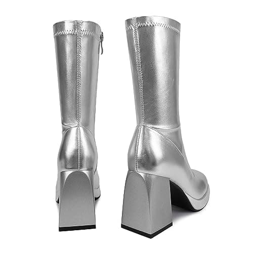 JEDKARAR Sassy Square Toe Go Go Boots for Women
