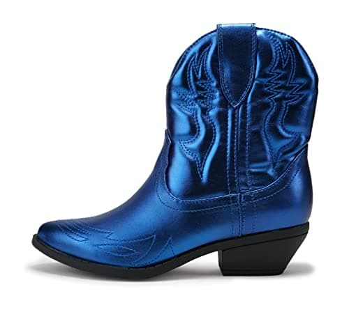 Soda Women's Cowgirl Cowboy Western Stitched Short Booties Pointed Toe (Wide Fit Available)