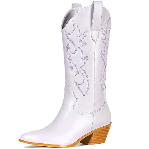 MUCCCUTE Western Cowboy Boots for Women Wide Calf Pointed Toe