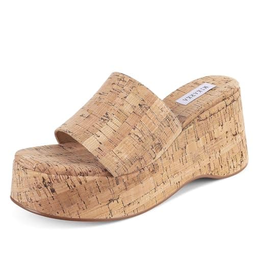 Mikarka Women's Dressy Summer Slip-On Cork Platform Sandals