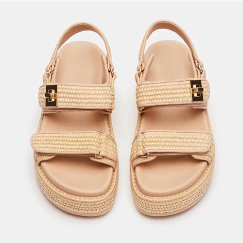 SOVANYOU Raffia Platform Wedge Sandals for Women