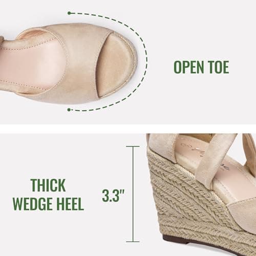 Vepose Women's Lace-Up Espadrille Platform Wedge Sandals