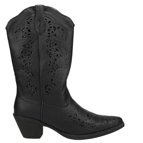 Roper Womens Alisa Snip Toe Western Boots - Mid Calf, Low Heel, Black