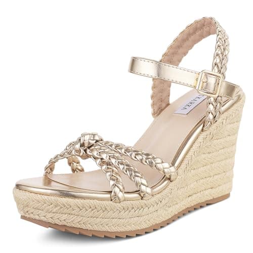 Braided Knot Wedge Espadrille Sandals for Women