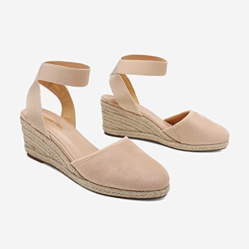 Dream Pairs Women's Elastic Ankle Strap Wedge Sandals