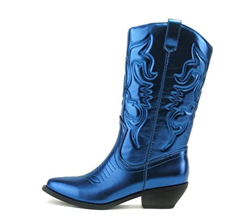 Women's Western Cowboy Stitched Pointed Toe Ankle Boot - Soda RENO
