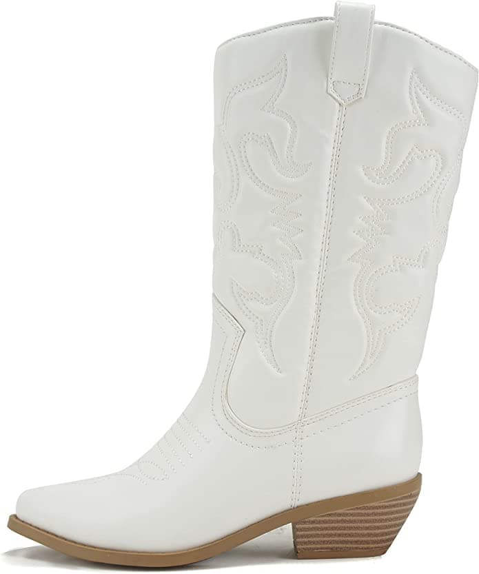 Women's Western Cowboy Pointe Toe Ankle Boots - RENO Mid Shaft Soda