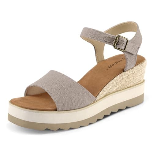 Womens Mysoft Espadrille Wedge Sandals EVA Sole Buckleanych Open Toe