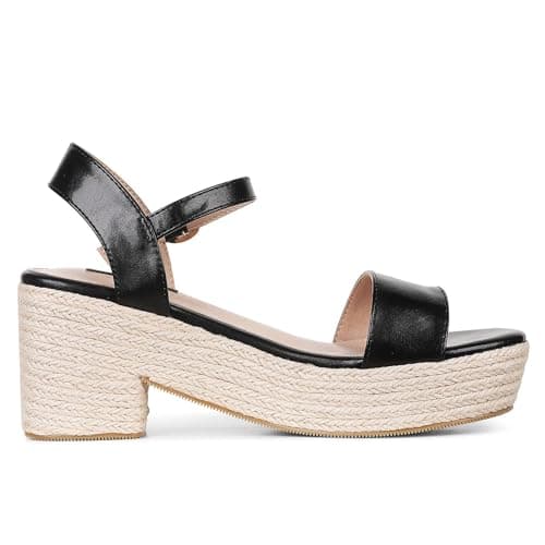 Women's Platform Espadrille Sandals with Ankle Strap for Summer Beach Resort