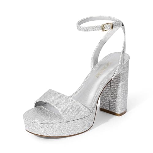 Dream Pairs Chunky Open-Toe Ankle Strap Platform Heels for Women Party Weddings