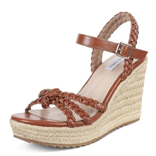 Braided Knot Wedge Espadrille Sandals for Women