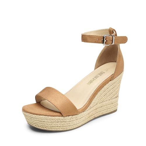 Dream Pairs Women's Comfortable Platform Wedge Espadrille Sandals