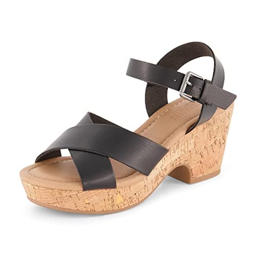 Cushionaire Women's Rosie Cork Wedge Sandal with Memory Foam