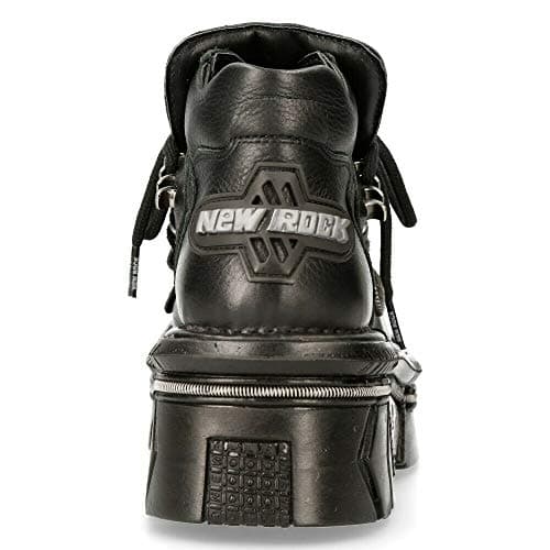 New Rock M-215-S6 Women's Goth Punk Black Metallic Platform Boots