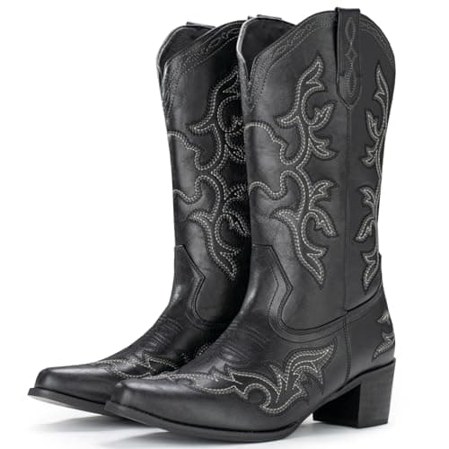 Classical Embroidered Pointy Toe Western Boots for Women