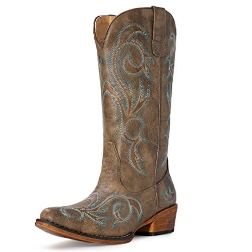 IUV Women's Pointy Toe Western Cowgirl Boots