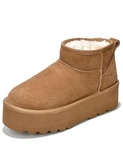 Genuine Suede Leather Ankle Boots for Women - Lightweight Winter Boots