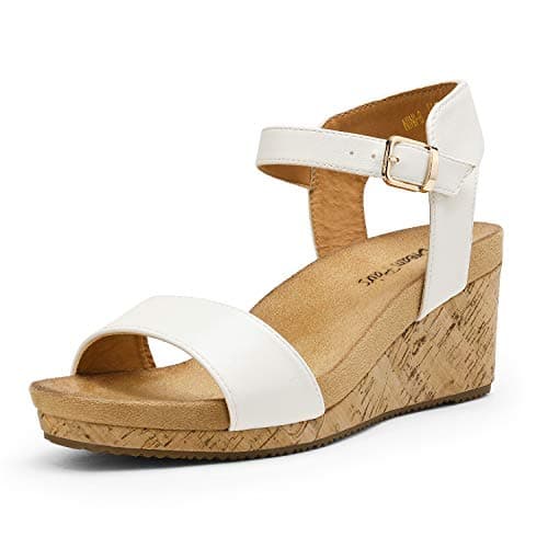 Dream Pairs Women's Open Toe Buckle Ankle Strap Platform Wedge Sandals