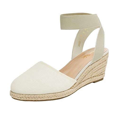 Dream Pairs Women's Elastic Ankle Strap Wedge Sandals