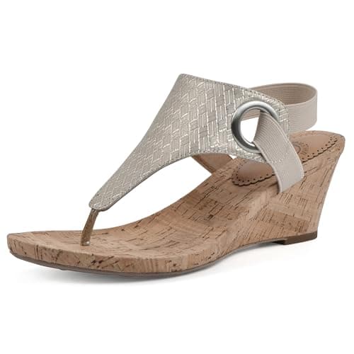 WHITE MOUNTAIN Women's Cork Wedge Sandal