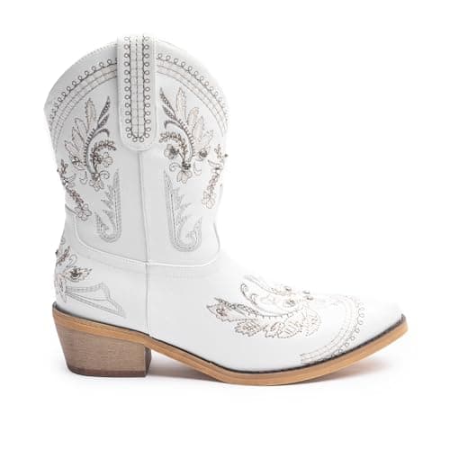 Sparkly Rhinestone Cowboy Boots for Women | Cusolemore Short Western Ankle Boot